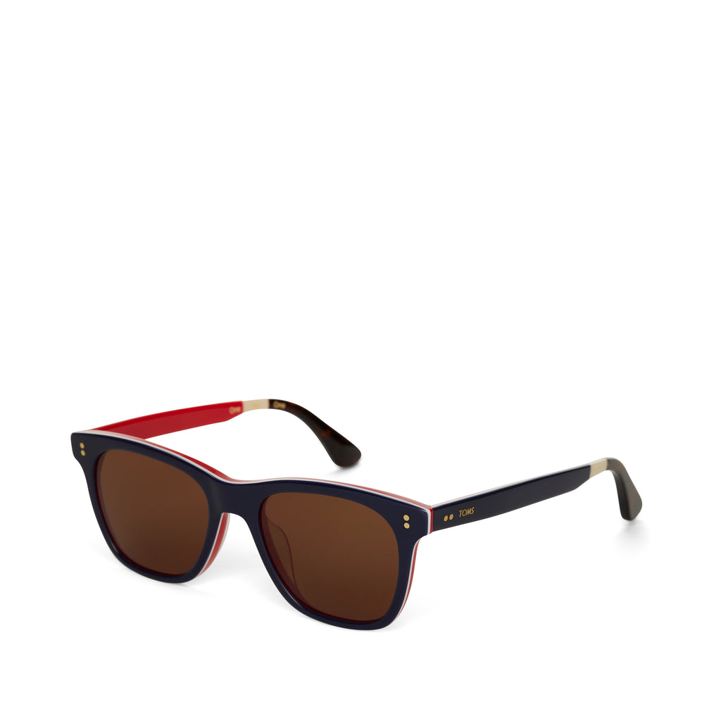 Fitzpatrick Navy Handcrafted Sunglasses Side Angle View