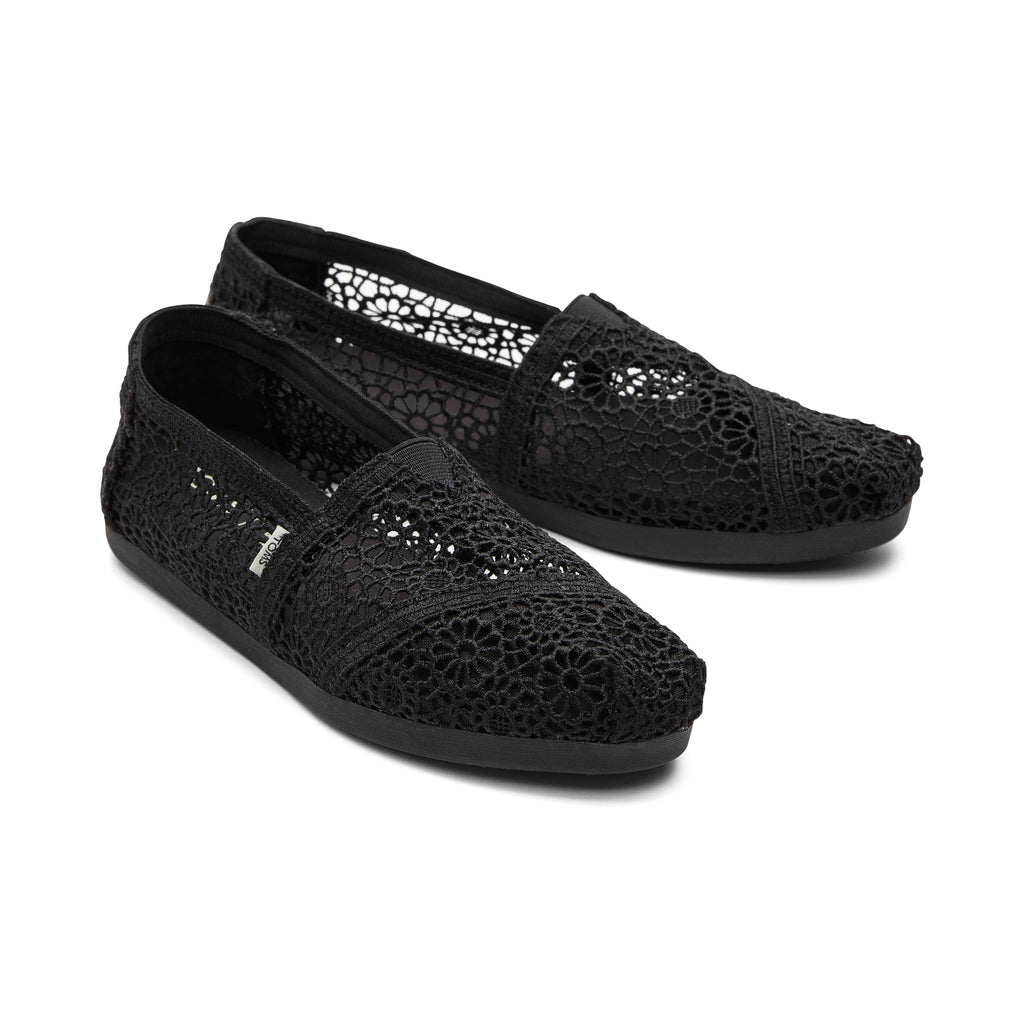 Alpargata Black Moroccan Crochet Front View