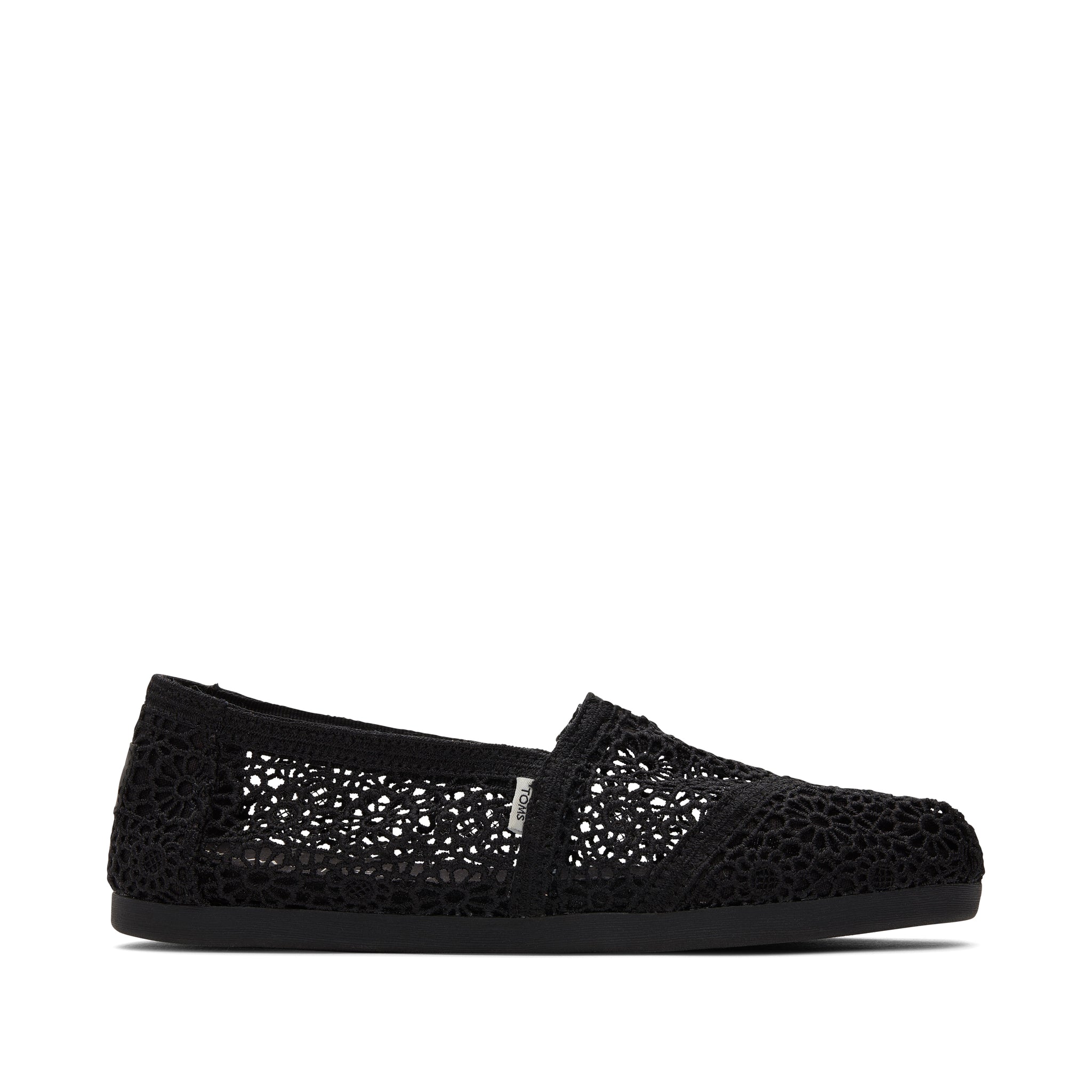 Alpargata Black Moroccan Crochet Side View