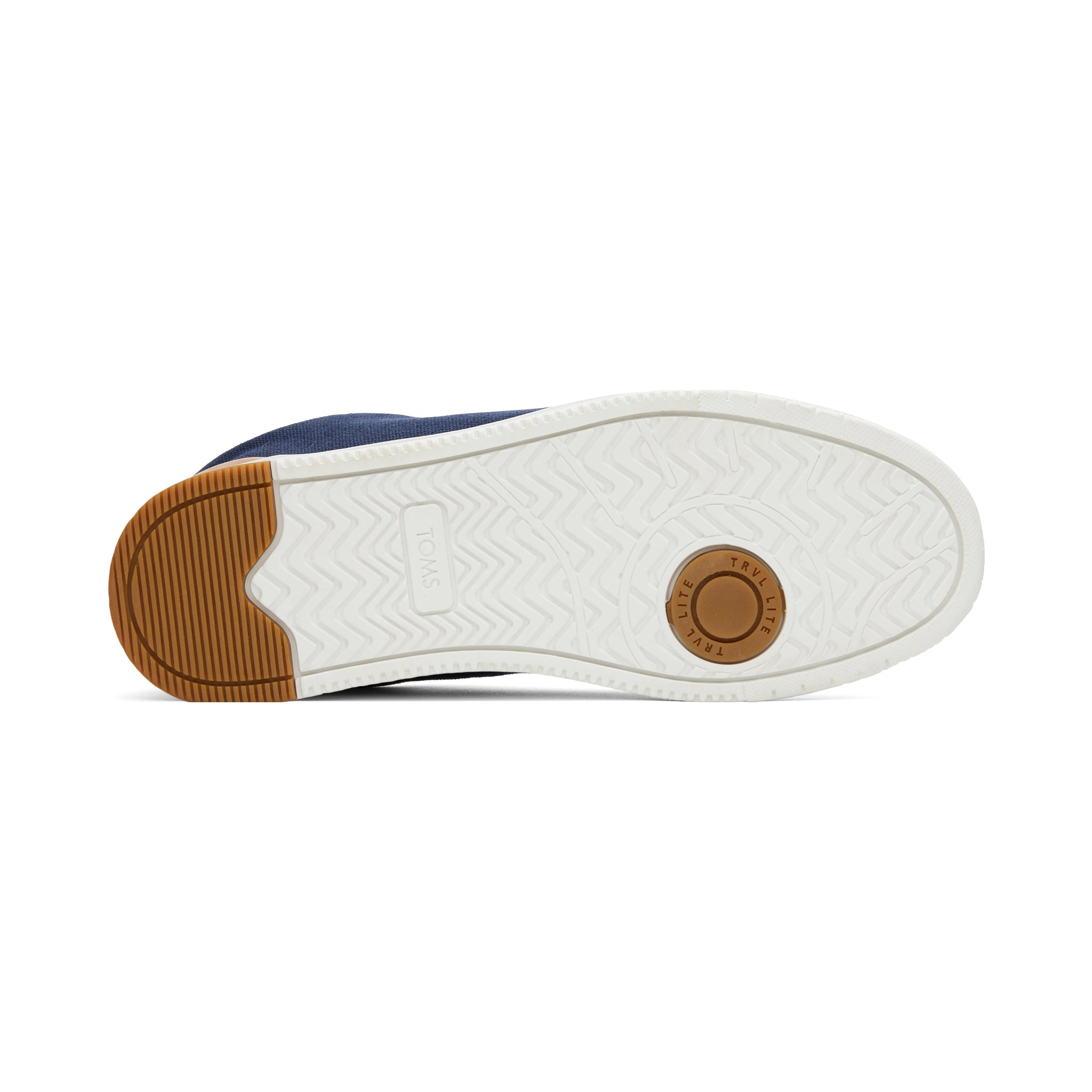 TRVL LITE Navy Canvas Lace-Up Sneaker Bottom Sole View