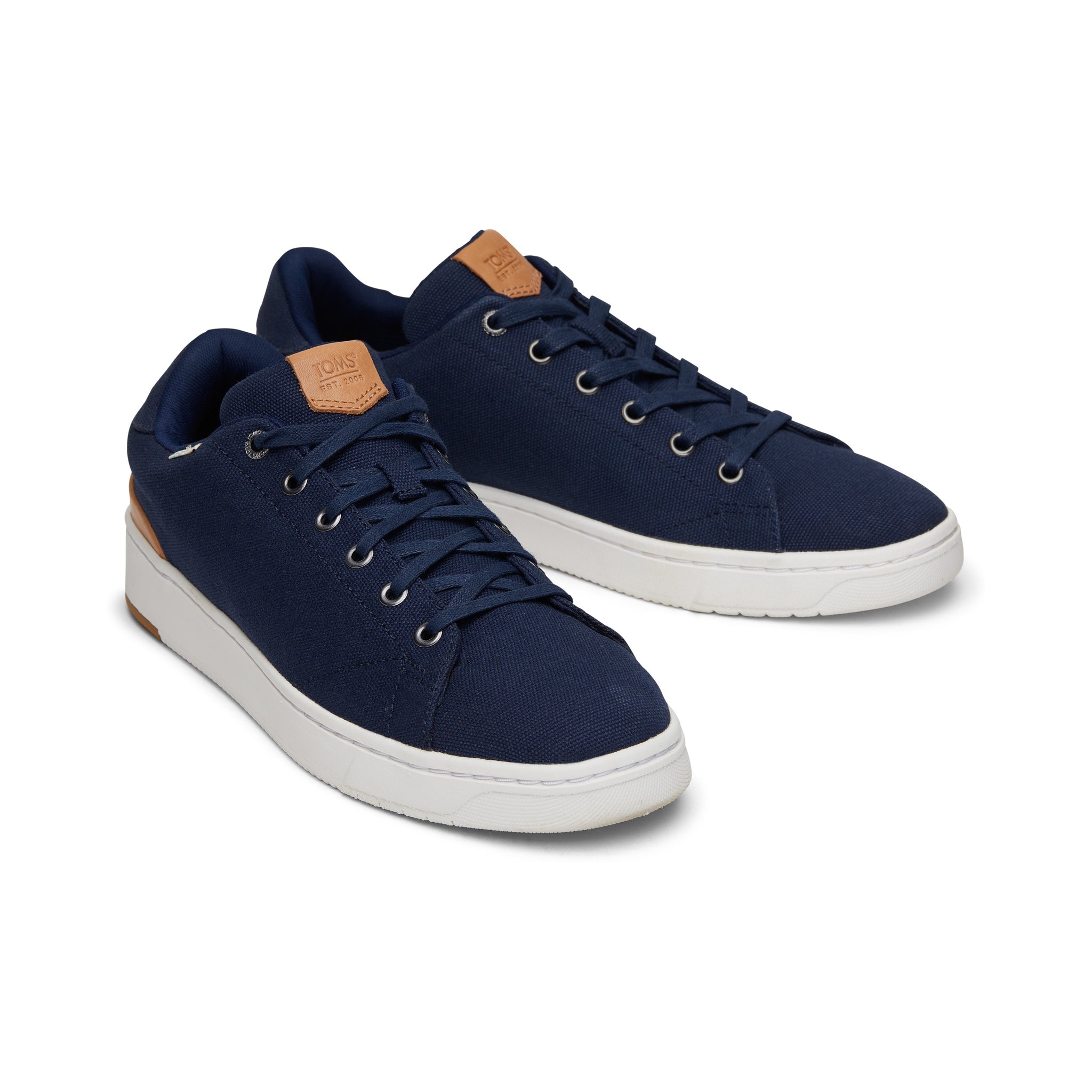 TRVL LITE Navy Canvas Lace-Up Sneaker Front View
