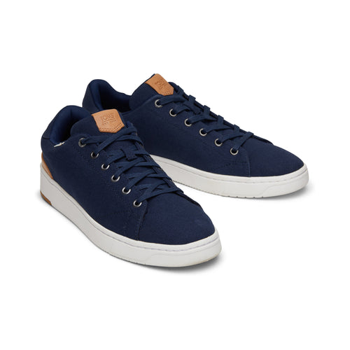 TRVL LITE Navy Canvas Lace-Up Sneaker Front View