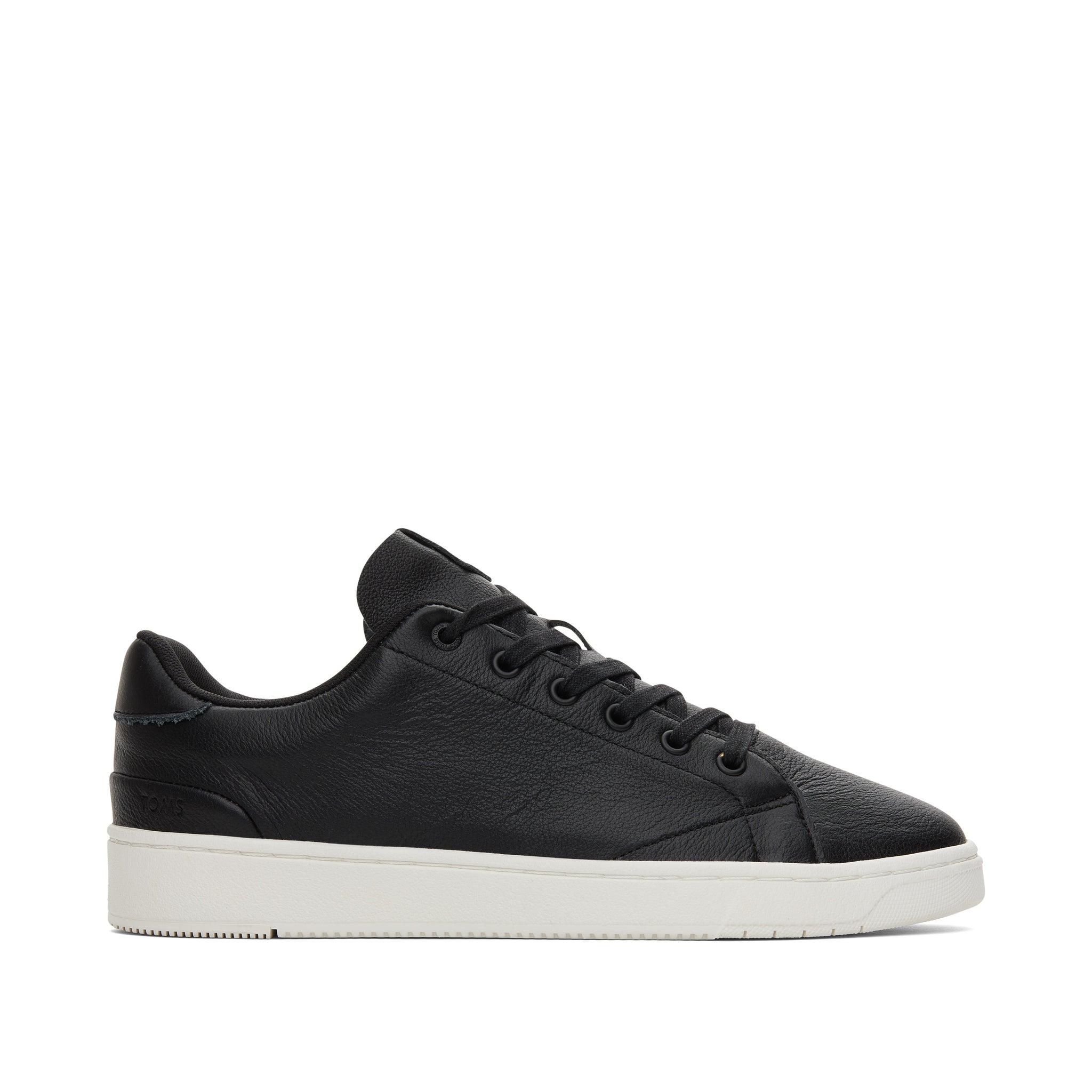 TRVL LITE Black Leather Lace-Up Sneaker Side View