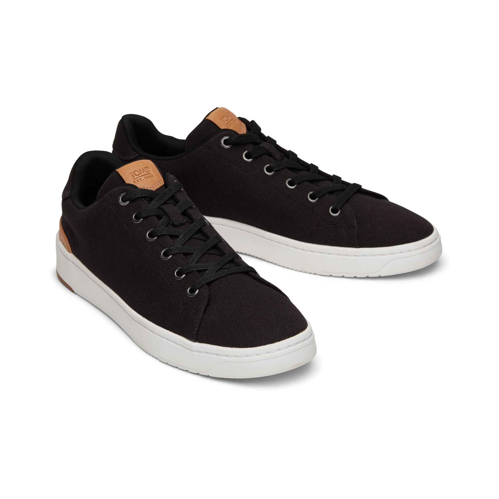 TRVL LITE Black Canvas Lace-Up Sneaker Front View
