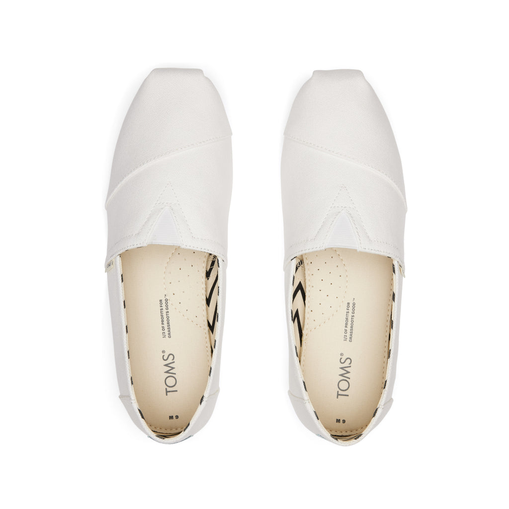 Alpargata White Recycled Cotton Canvas Top View