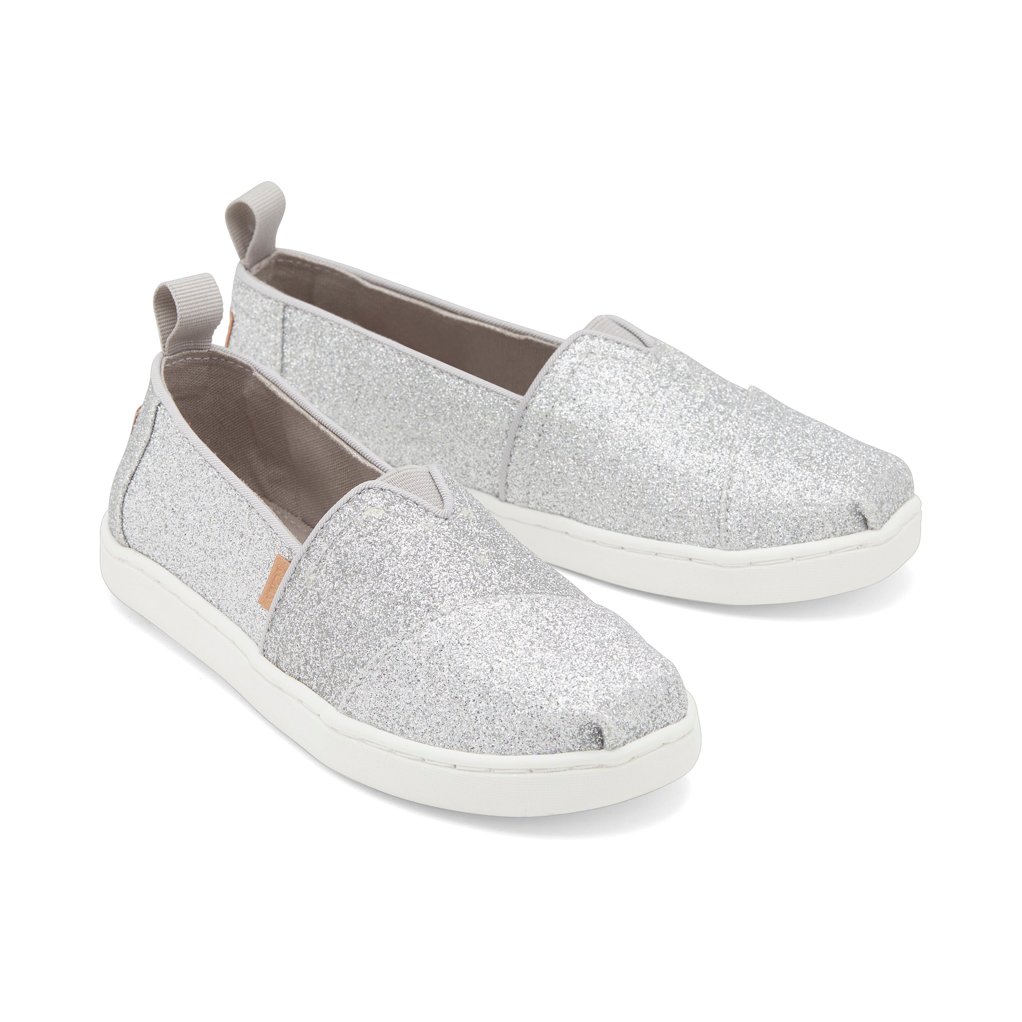 Youth Alpargata Silver Glimmer Kids Shoe Front View