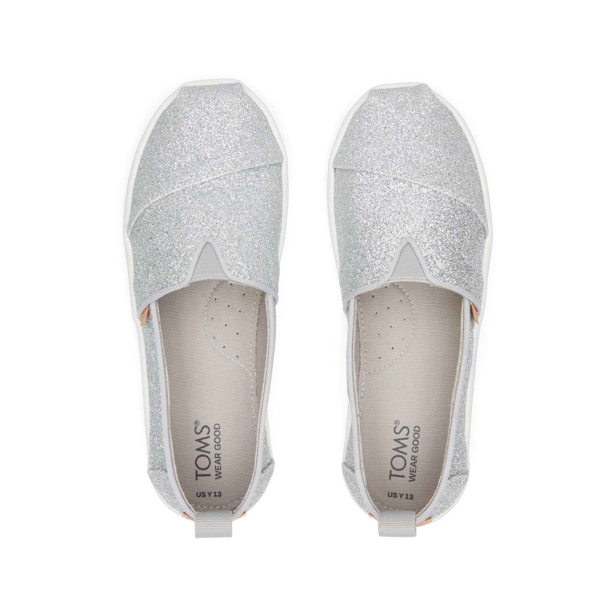 Youth Alpargata Silver Glimmer Kids Shoe Top View