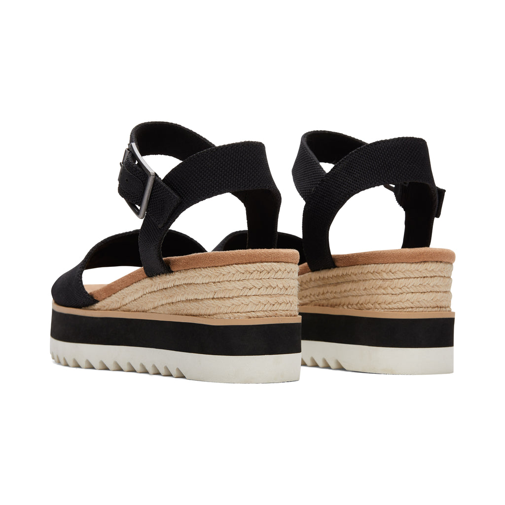 Diana Black Wedge Sandal Back View