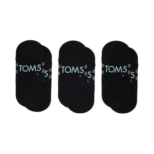 Classic No Show Socks Black 3 Pack Back View
