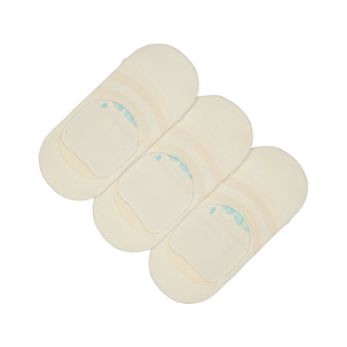 Classic No Show Socks Natural 3 Pack Front View