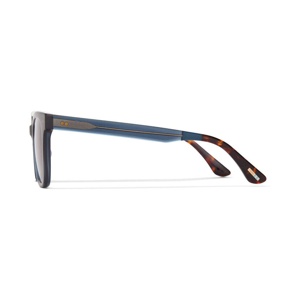 Memphis 301 Black Teal Handcrafted Sunglasses Profile View