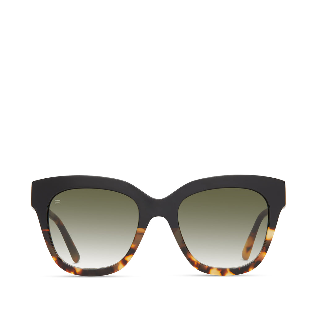 Sloane Black Tortoise Fade Handcrafted Sunglasses Front View