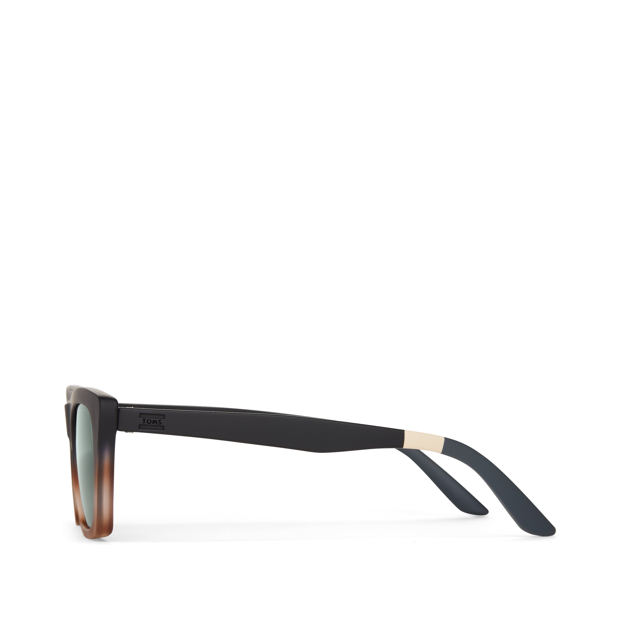 Sahara Traveler Sunglasses - Matte Black Honey Tortoise Fade- Green Grey Side View