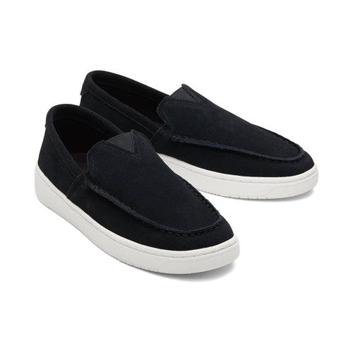 TRVL LITE Black Suede Loafer Front View