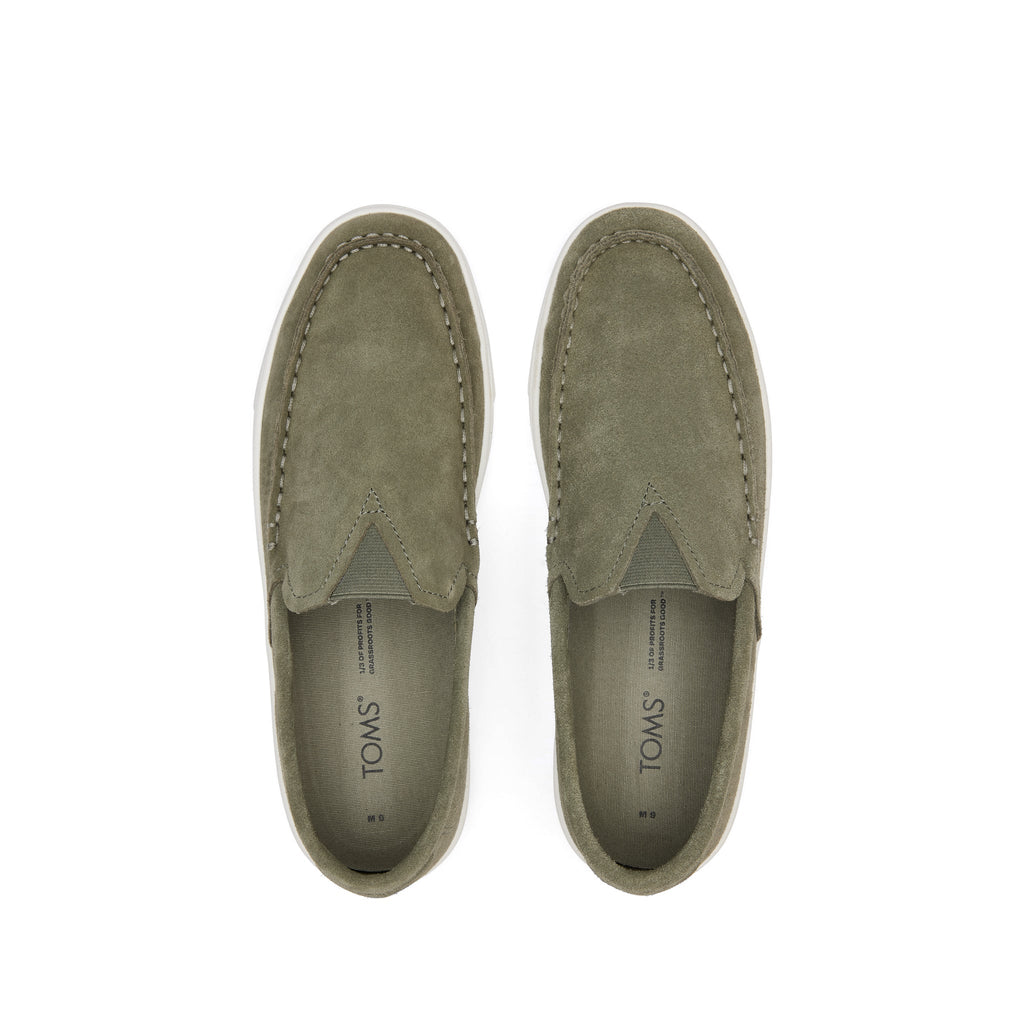 TRVL LITE Loafer - Vetiver Grey Suede Top View