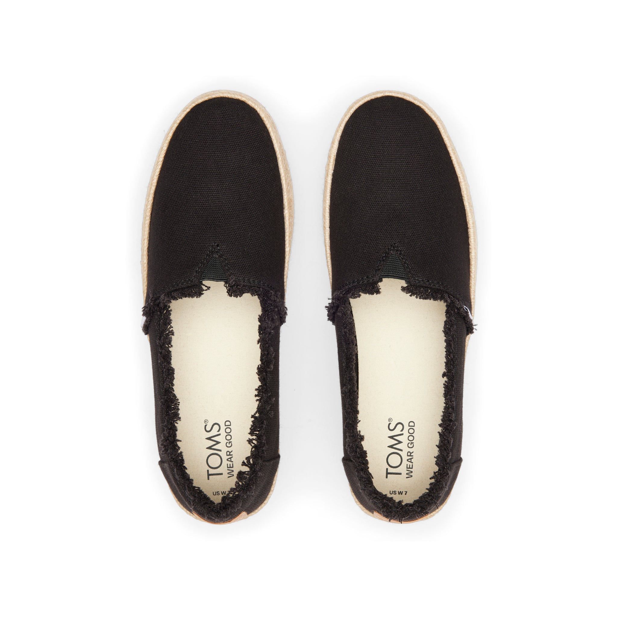 Valencia Black Canvas Platform Espadrille Top View