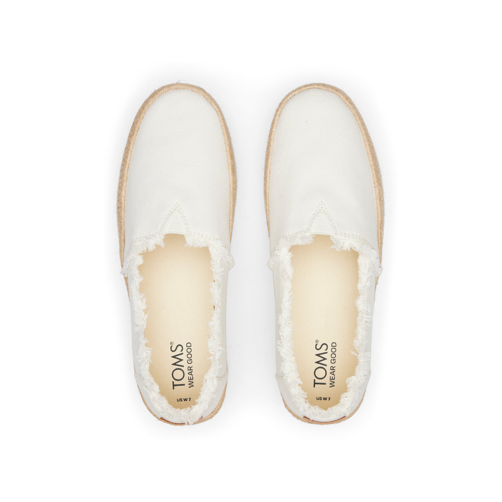 Valencia White Canvas Platform Espadrille Top View