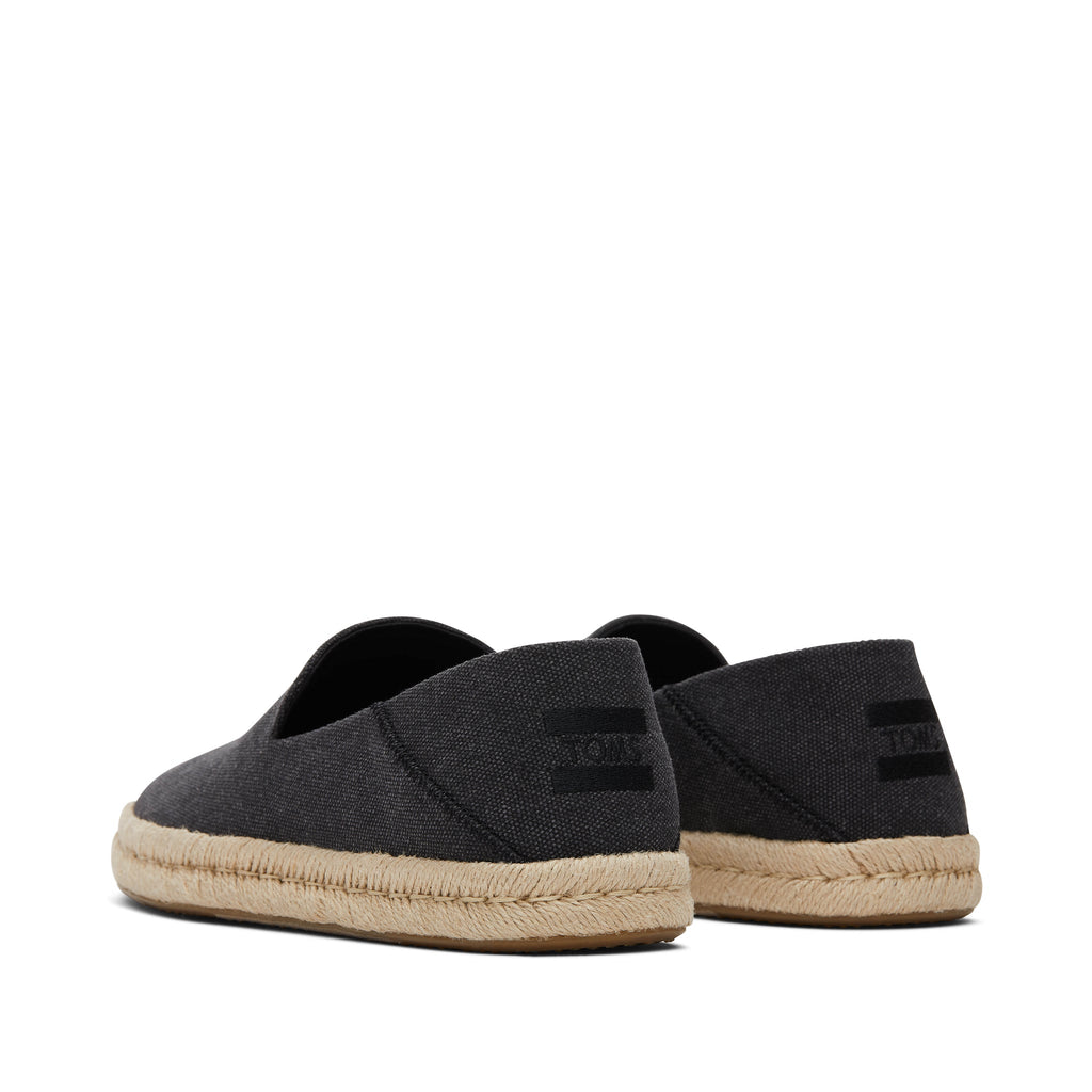 Santiago Loafer - Black Recycled Cotton Canvas Back View