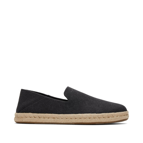 Santiago Loafer - Black Recycled Cotton Canvas Side View