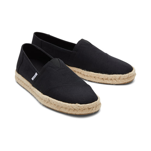 Alpargata Black Recycled Cotton Rope 2.0 Espadrille Front View
