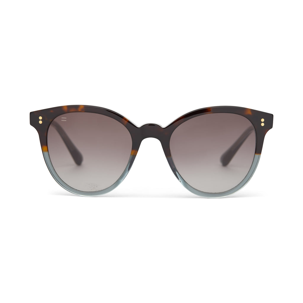 Aaryn Tortoise Ocean Grey Fade Handcrafted Sunglasses Front View