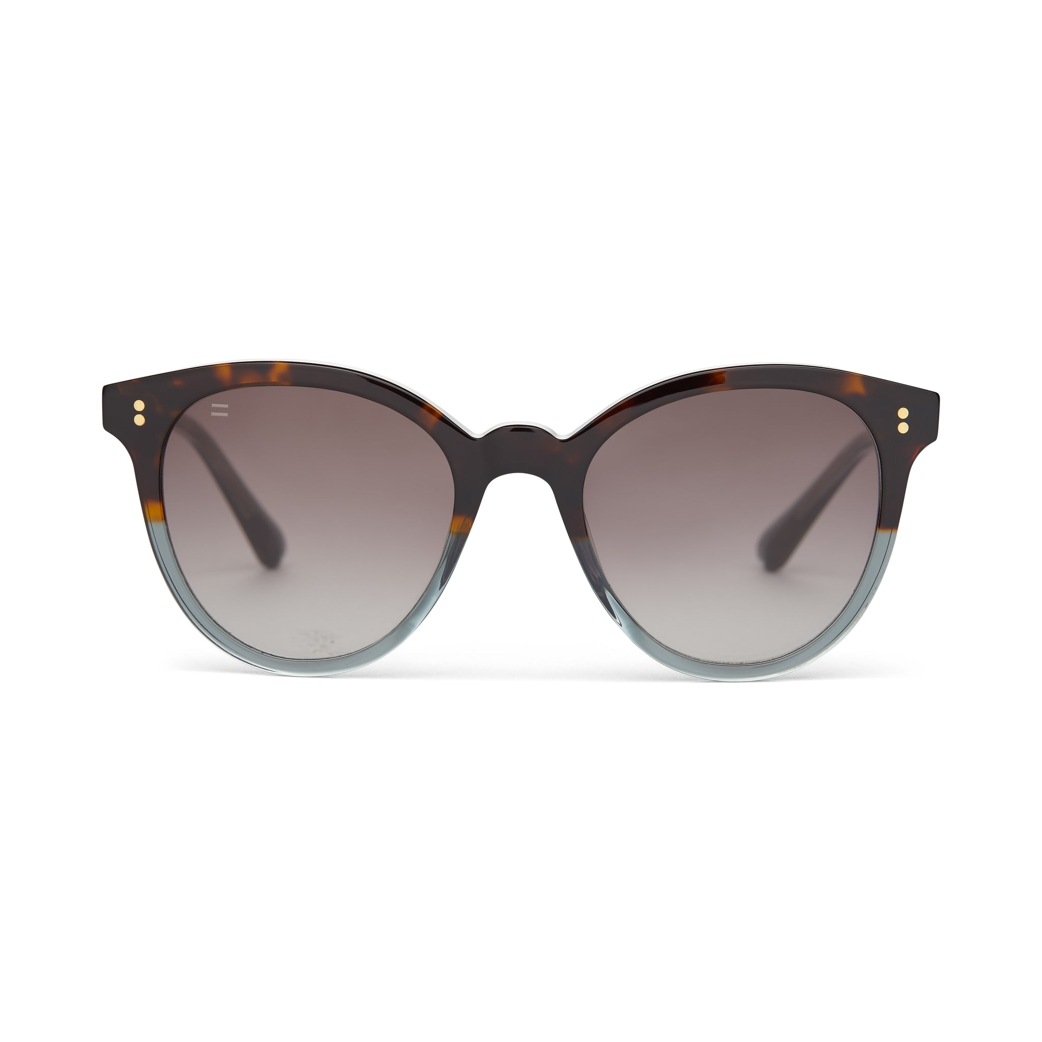 Aaryn Tortoise Ocean Grey Fade Handcrafted Sunglasses Front View
