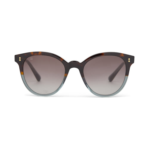 Aaryn Tortoise Ocean Grey Fade Handcrafted Sunglasses Front View
