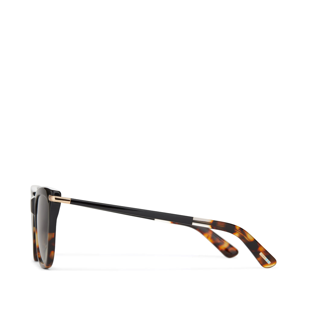 Victoria Black Tortoise Handcrafted Sunglasses Side View
