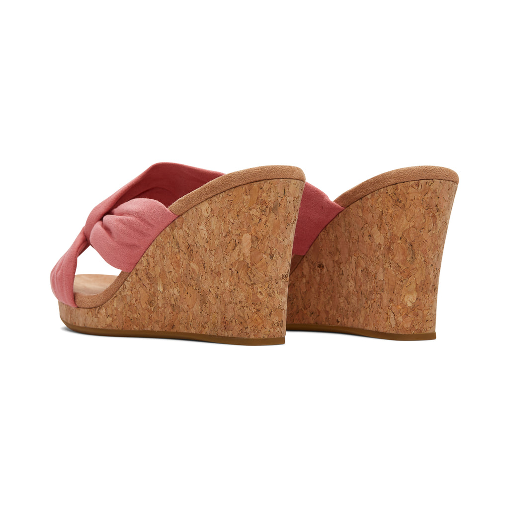 Serena Pink Cork Wedge Sandal Back View