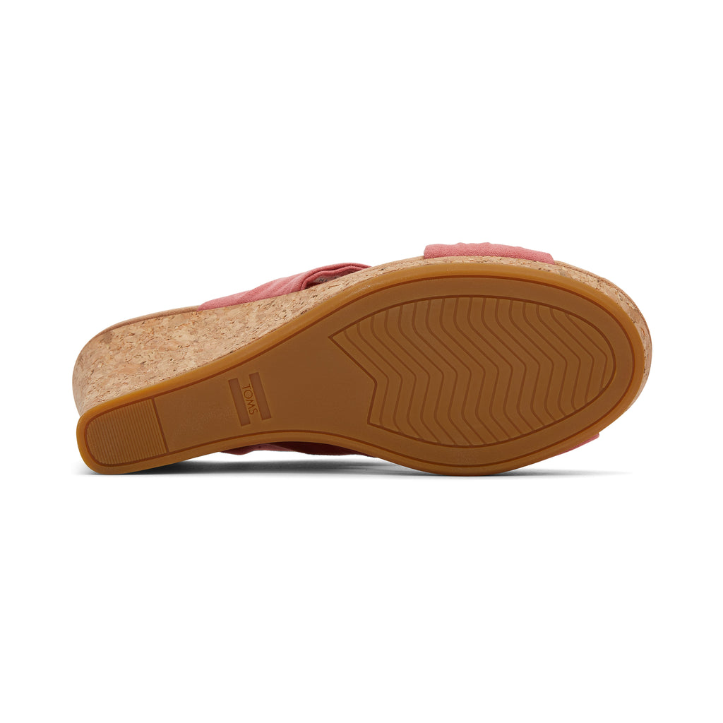 Serena Pink Cork Wedge Sandal Bottom Sole View