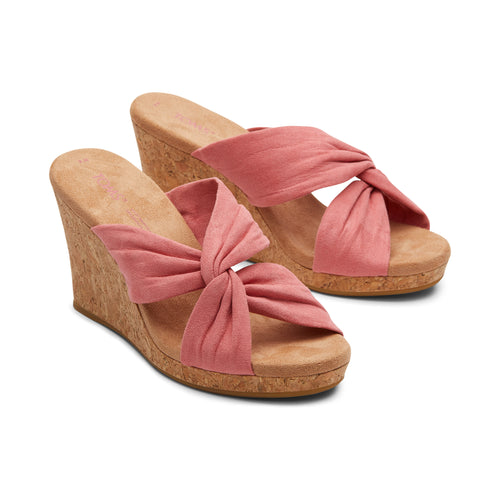 Serena Pink Cork Wedge Sandal Front View