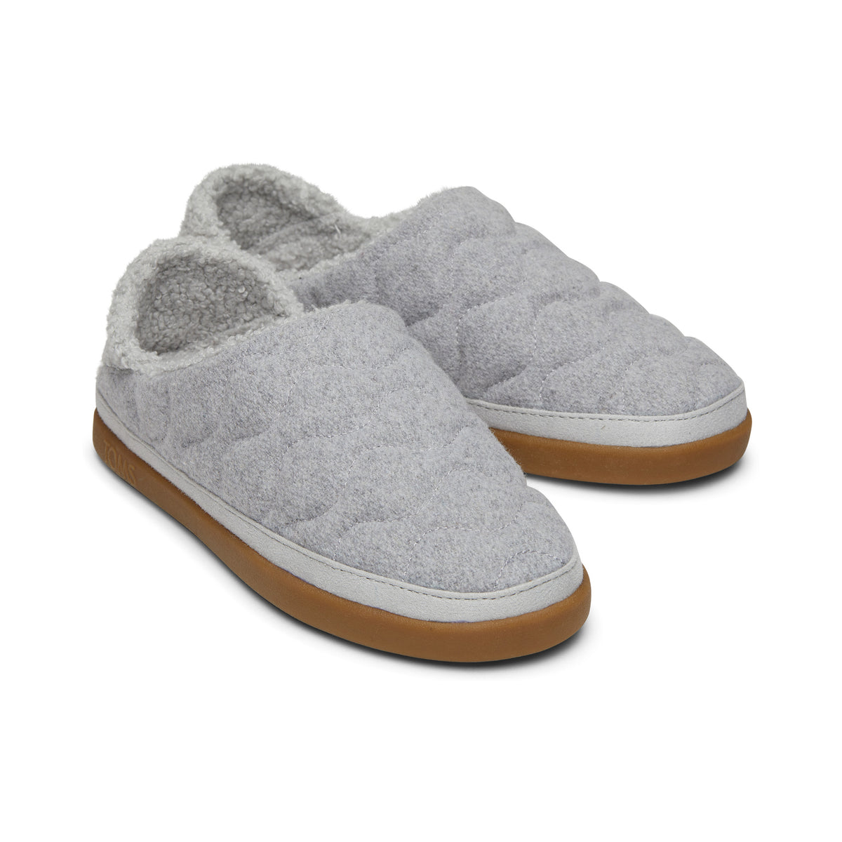 Ezra Grey Quilted Convertible Slipper Front View