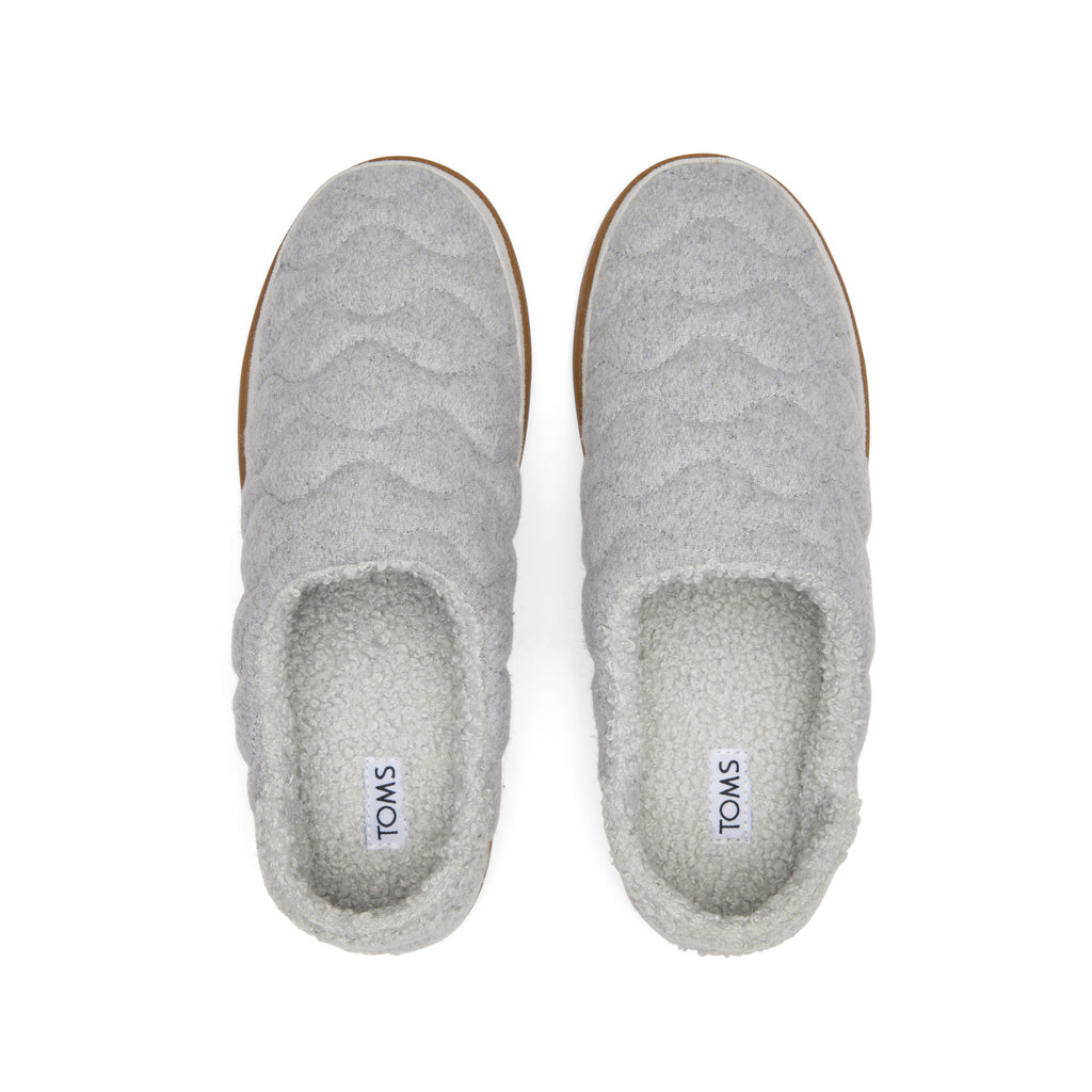 Ezra Grey Quilted Convertible Slipper Top View
