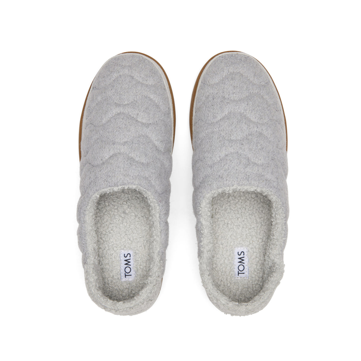 Ezra Grey Quilted Convertible Slipper Top View