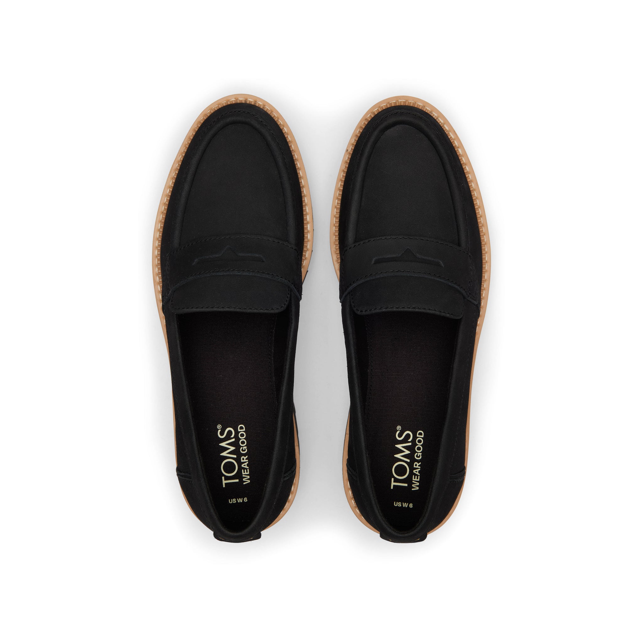 Cara Black Leather Loafer Top View