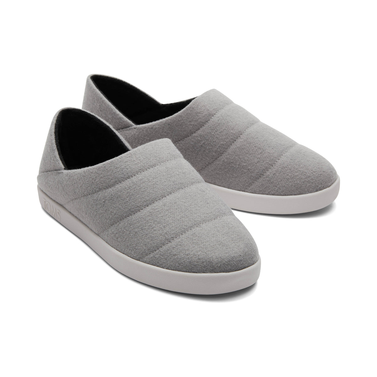 Ezra Grey Faux Fleece Convertible Slipper Front View