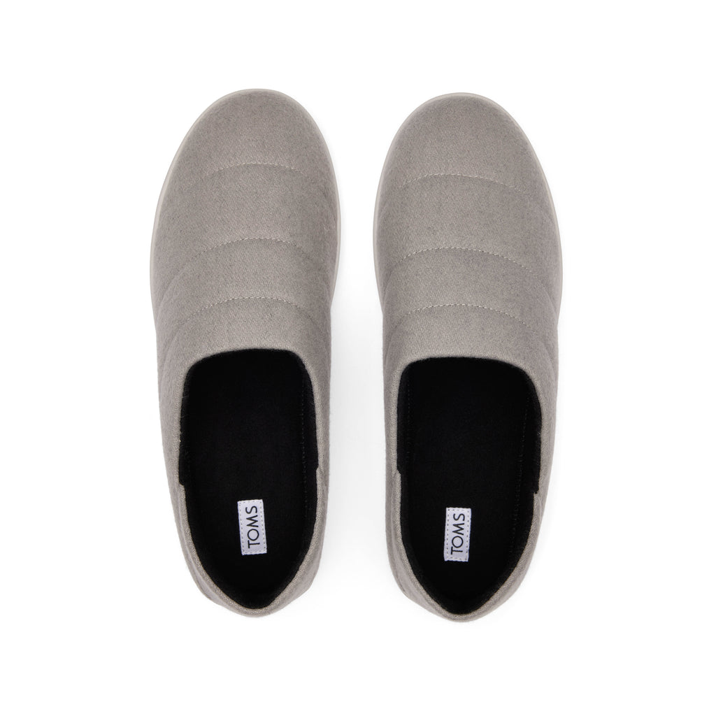 Ezra Grey Faux Fleece Convertible Slipper Top View