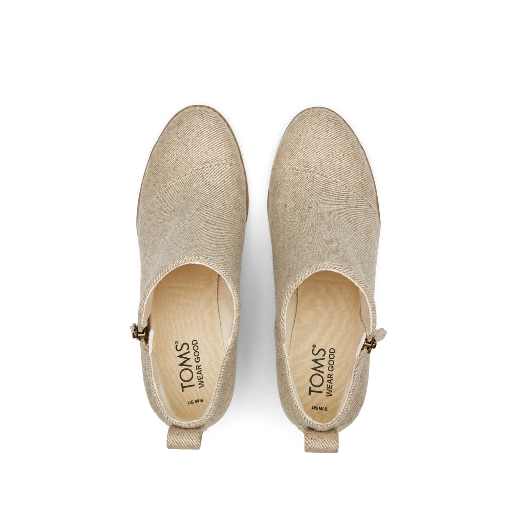 Goldie Natural Glimmer Wedge Boot Top View