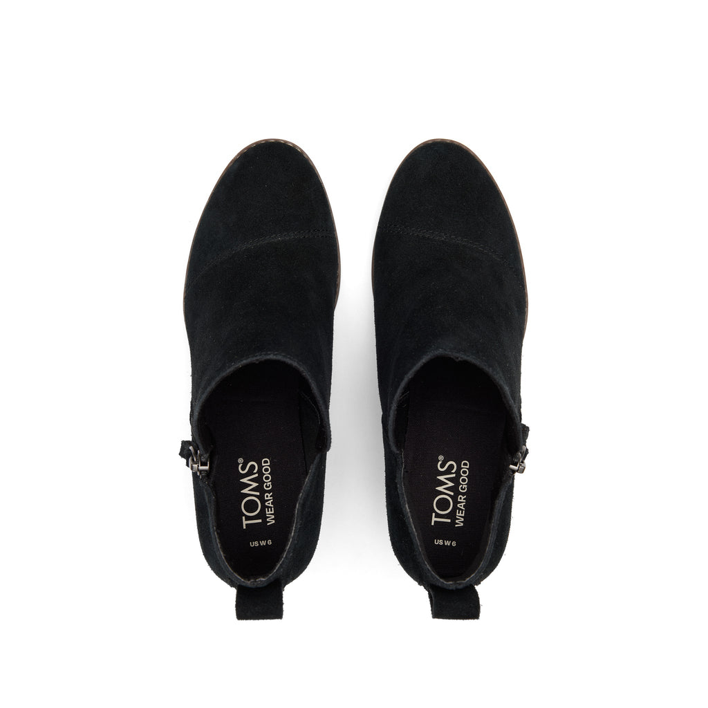 Goldie Black Suede Wedge Boot Top View