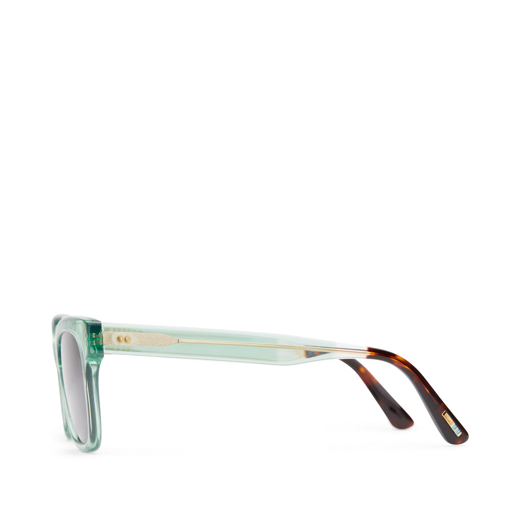 Margot Handcrafted Sunglasses - Jade Crystal-Dark Grey Side View