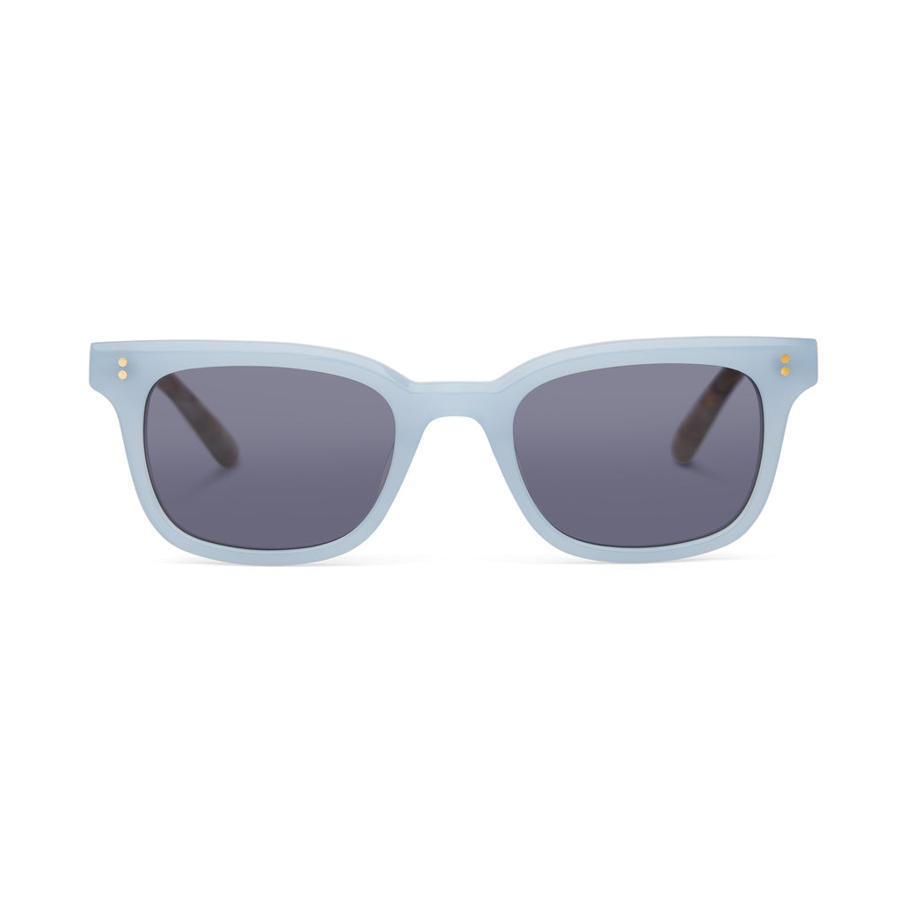 Ashtyn Milky Blue Handcrafted Sunglasses Front View