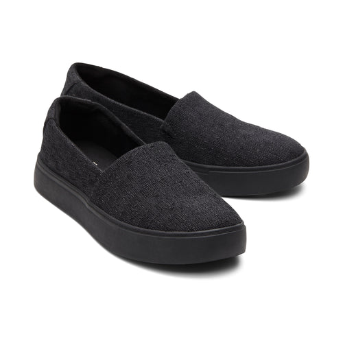 Kameron Black Slip On Sneaker Front View