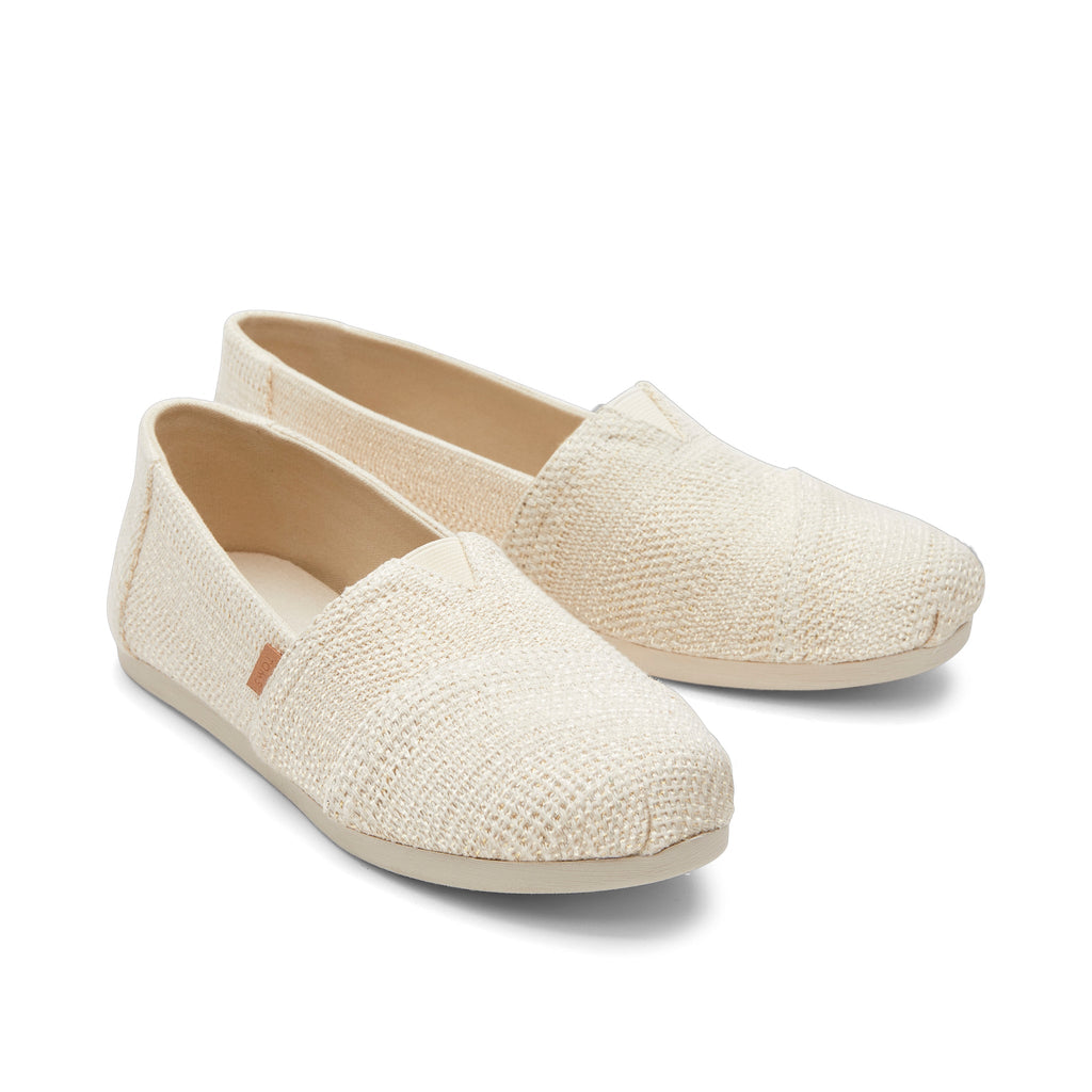 Alpargata Classic - Natural Undyed Metallic Linen Stripe Front View