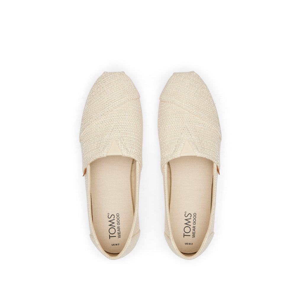 Alpargata Classic - Natural Undyed Metallic Linen Stripe Top View