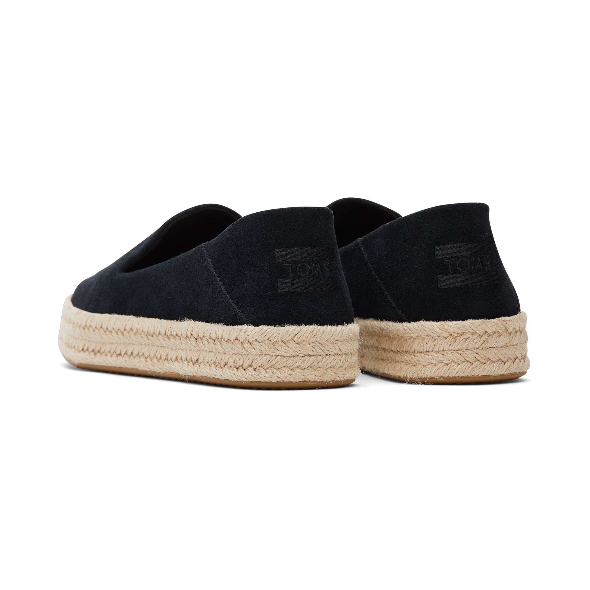 Carolina Black Suede Espadrille Back View