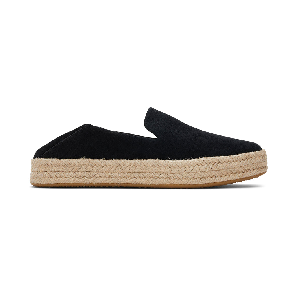 Carolina Black Suede Espadrille Side View