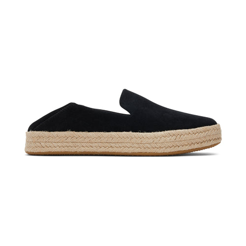 Carolina Black Suede Espadrille Side View