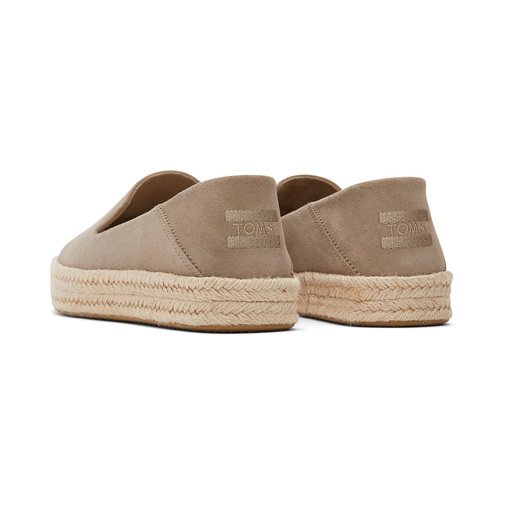 Carolina Taupe Suede Espadrille Back View