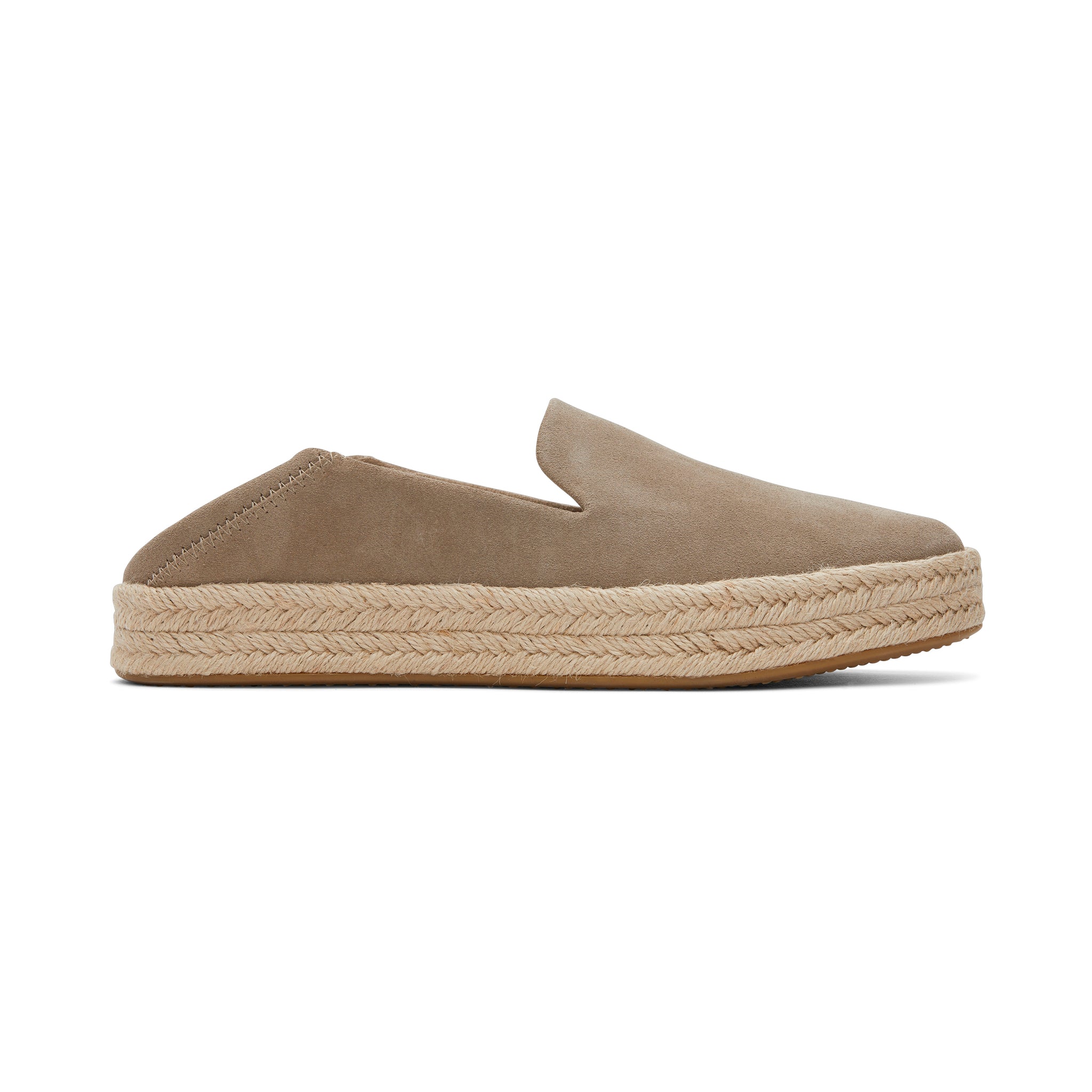 Carolina Taupe Suede Espadrille Side View