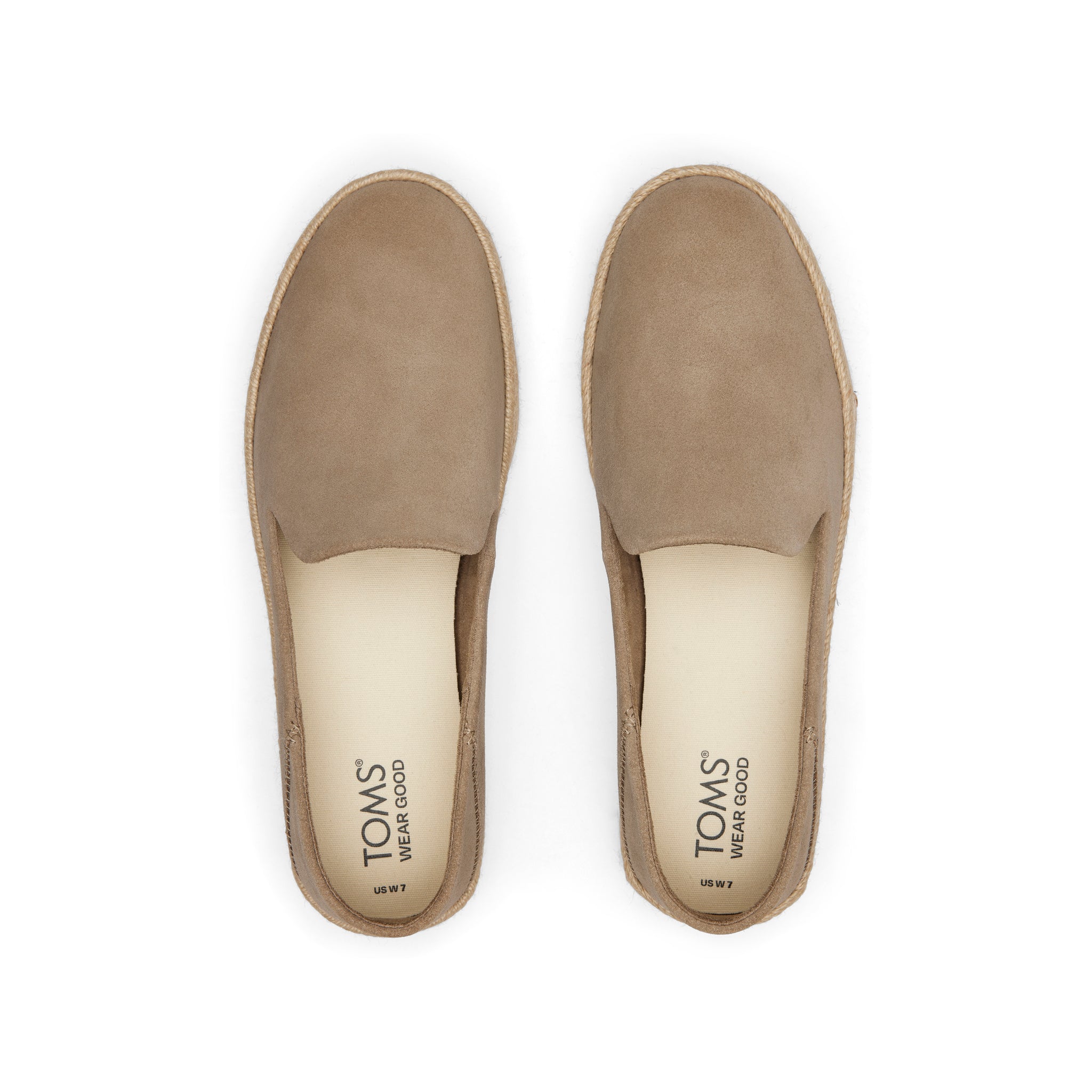 Carolina Taupe Suede Espadrille Top View